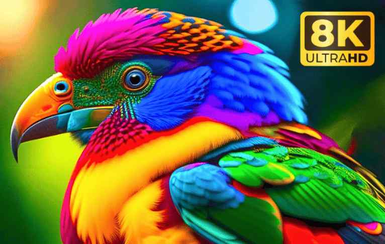 An image of a parrot in 8K Resolution